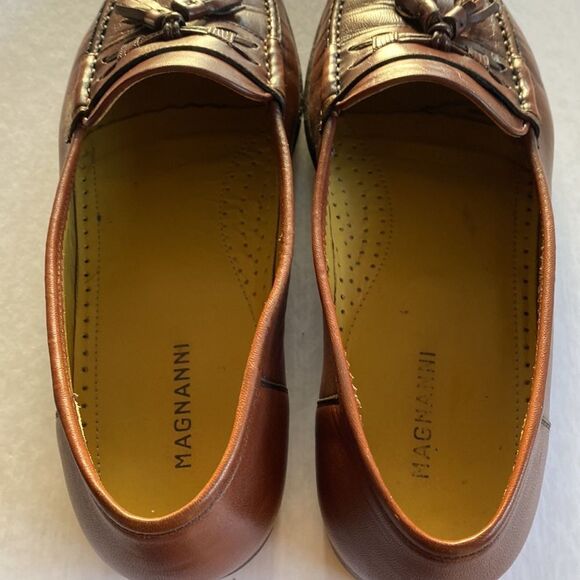 Magnanni Chestnut Leather Tassel Loafers main image 5